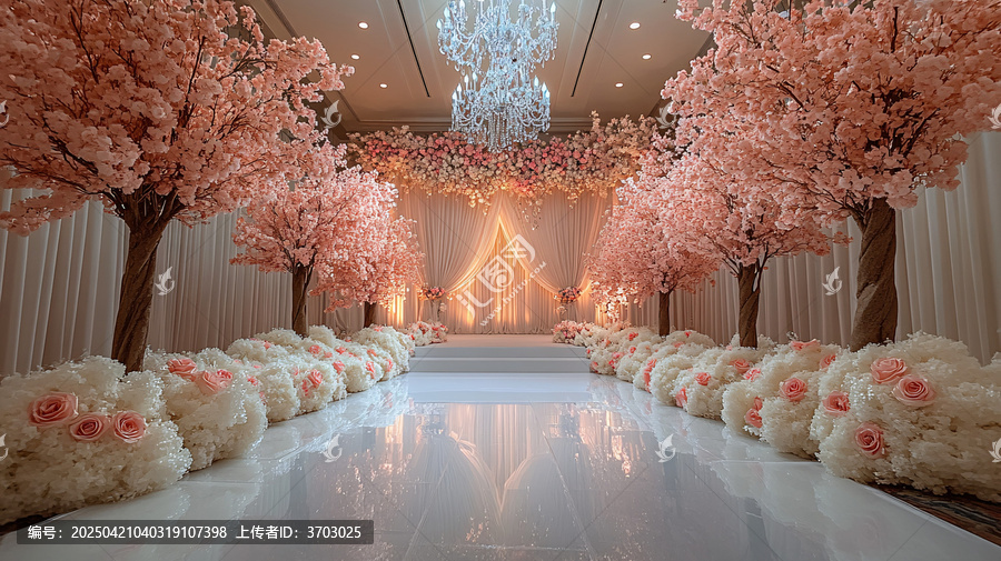 白色舞臺(tái)婚禮裝飾