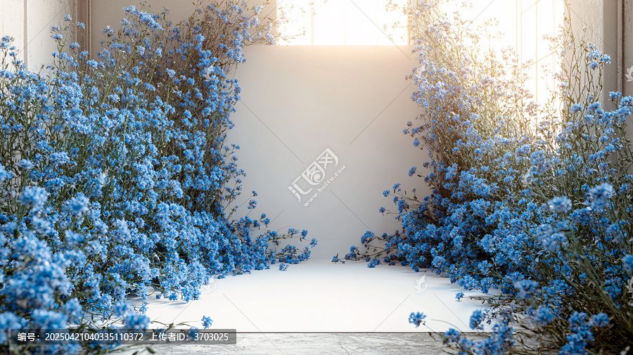 白底藍花夢幻場景