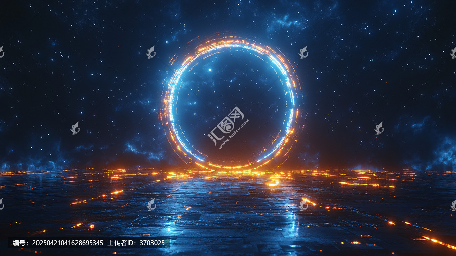 黑暗空間中的光環(huán)舞臺(tái)