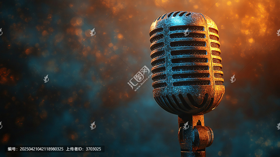 麥克風(fēng)與暗調(diào)背景