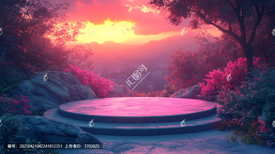 卡通風(fēng)格漸變舞臺(tái)