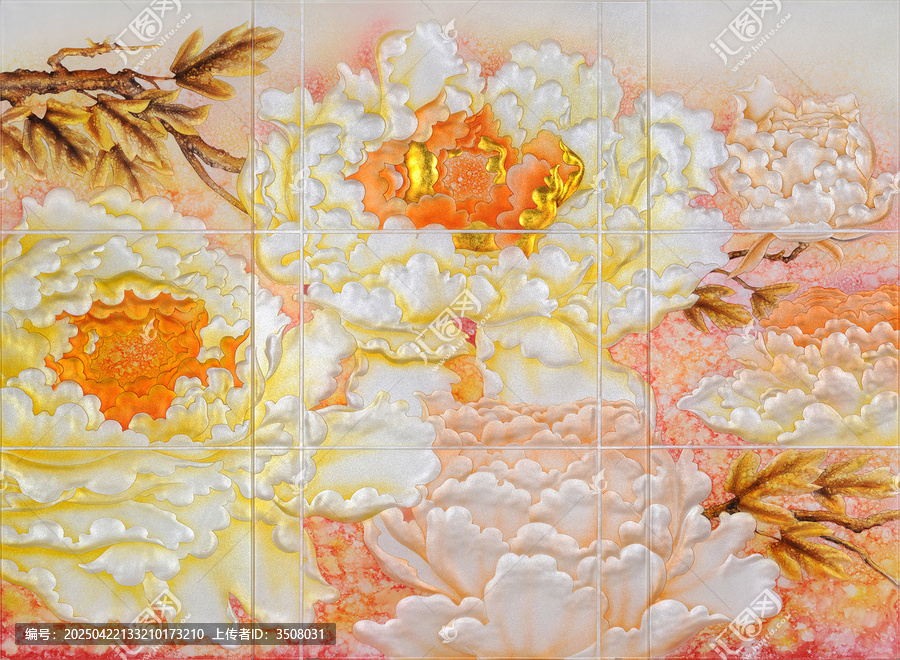 花開富貴牡丹花背景裝飾畫