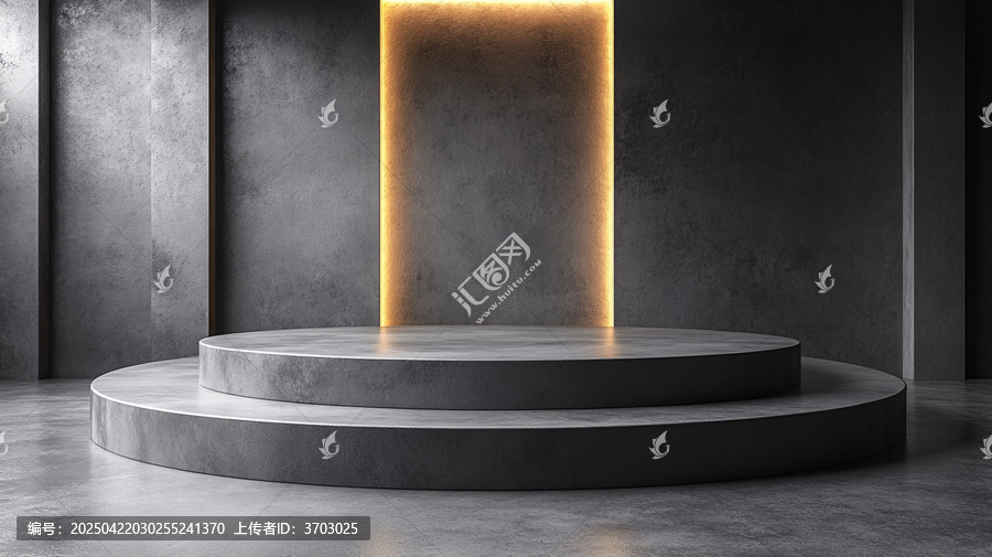 銀色領(lǐng)獎(jiǎng)臺(tái)與灰色背景