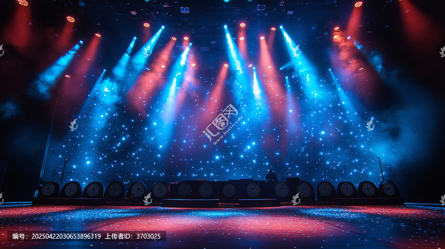 舞臺下黑色風扇與星夜