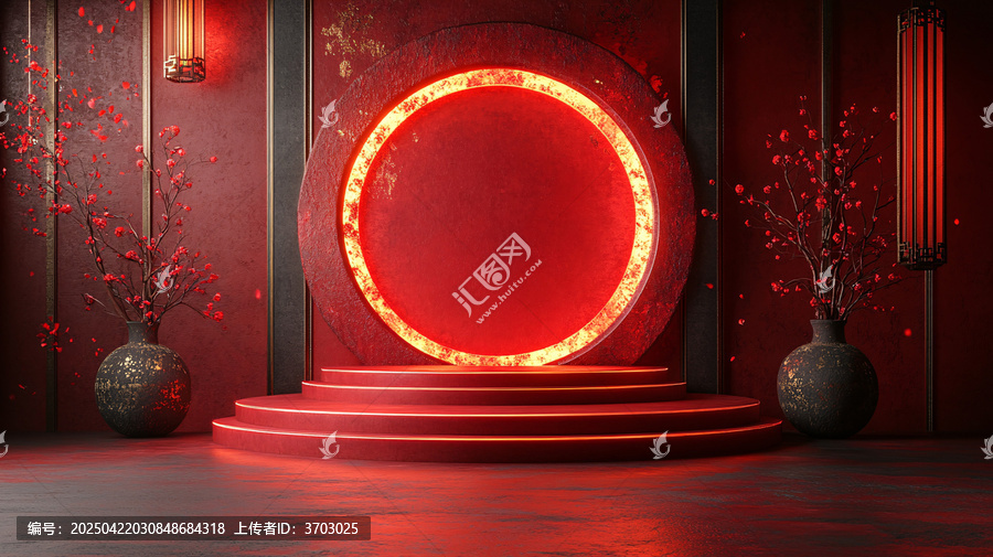 金色光效圓形舞臺(tái)