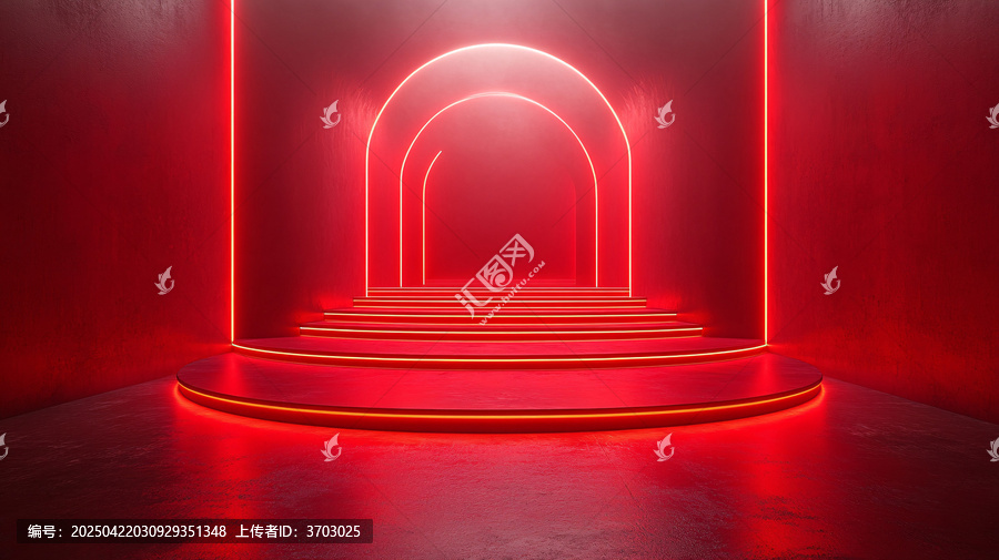 紅色舞臺展示平臺設(shè)計