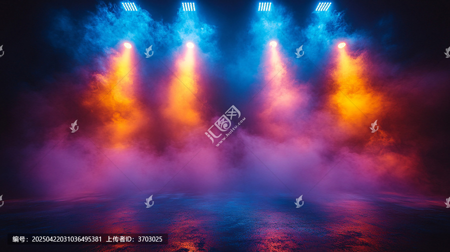 舞臺燈光與霧背景
