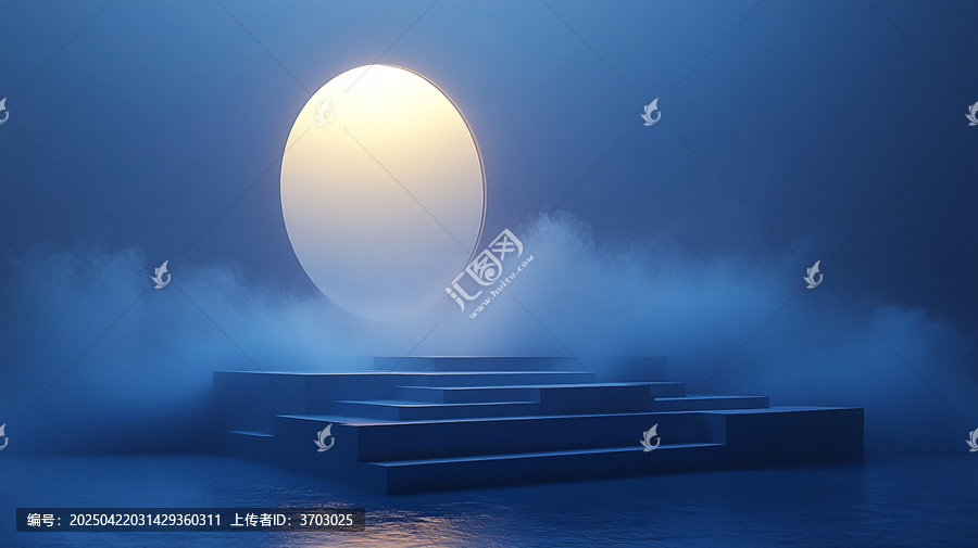 藍(lán)色漸變背景與光暈圓圈