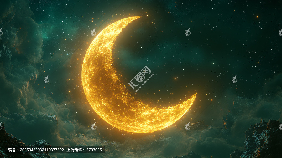 金色新月與星星
