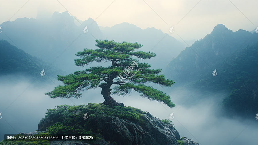 黃山松樹象頭形
