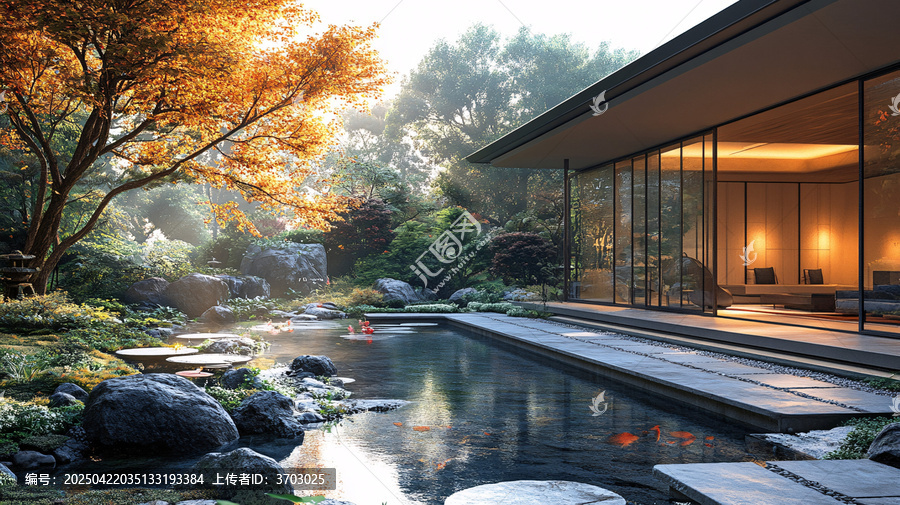 古色古香的中式傳統(tǒng)建筑夜景