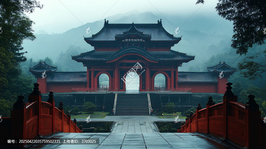 古色古香的傳統(tǒng)建筑石階及精美圍欄