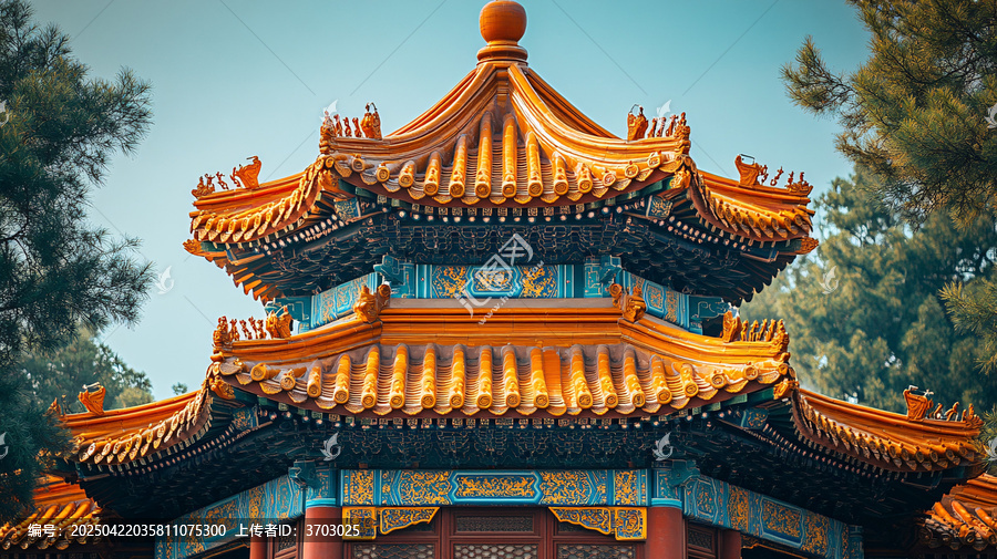傳統(tǒng)古建筑中式屋頂風(fēng)景
