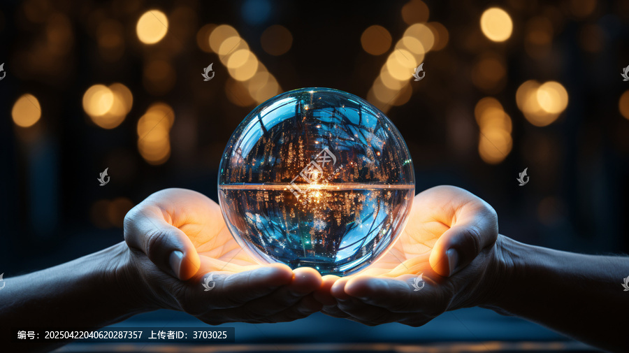 手掌懸浮光球