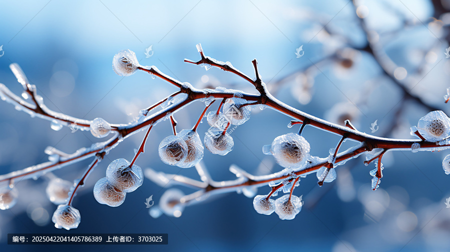 雪晶附枝圖