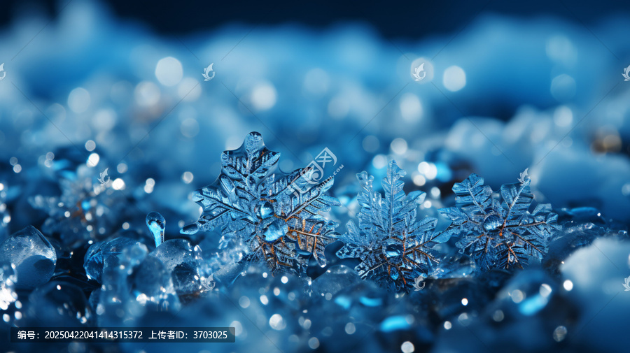雪花冰面背景圖