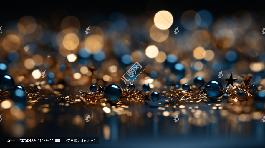 金色雪片柔和飄落