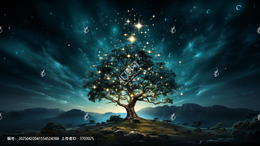 綠色圣誕樹裝飾星光