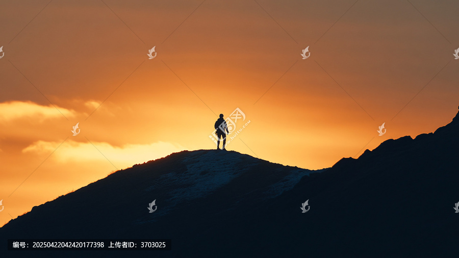 登山者剪影