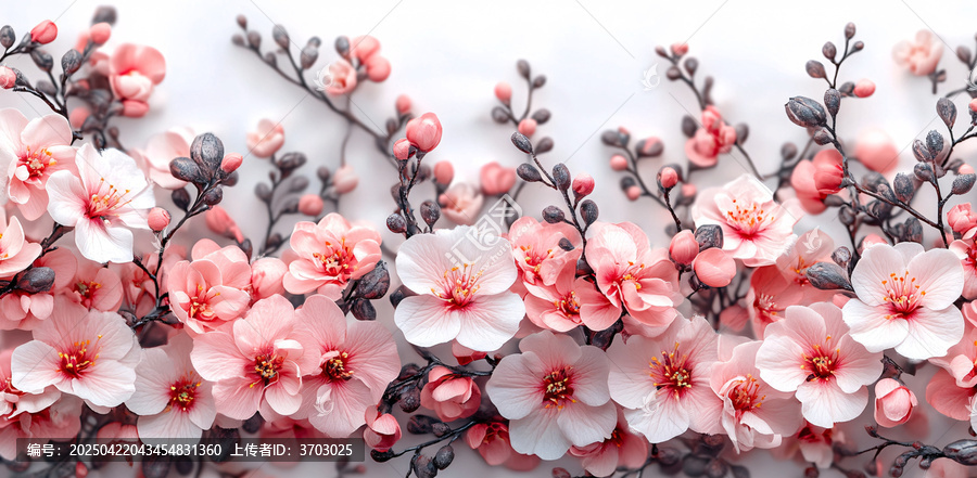 粉色白色小花邊框