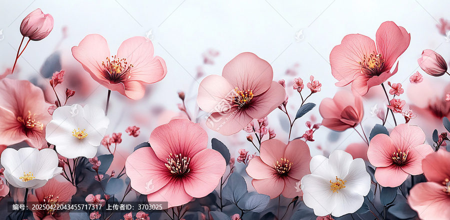 粉色白色小花邊框