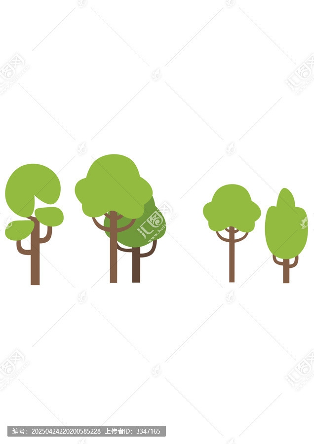 簡約風(fēng)格卡通樹木插畫