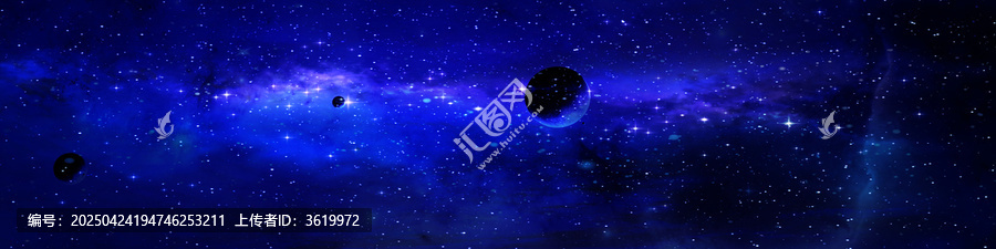 藍色星空與星球景象