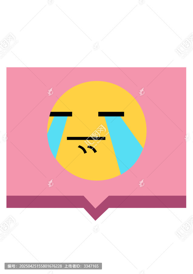 流淚表情對(duì)話(huà)框矢量插畫(huà)素材
