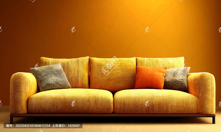 現(xiàn)代芥末黃色沙發(fā)室內(nèi)設(shè)計(jì)