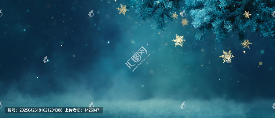 夢(mèng)幻圣誕夜的雪景圖