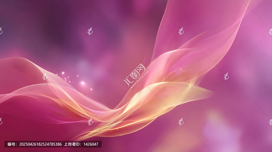 夢幻粉色金黃色流淌抽象設計