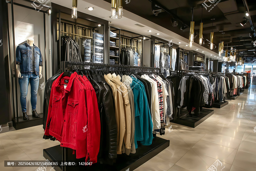 現(xiàn)代服裝精品店展示服裝