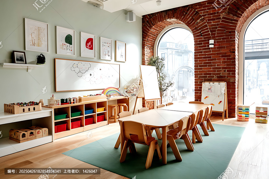 幼兒園教室，色彩繽紛的教學(xué)用品