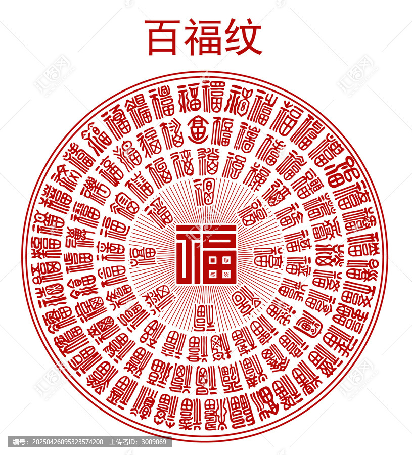 福字百福紋矢量稿