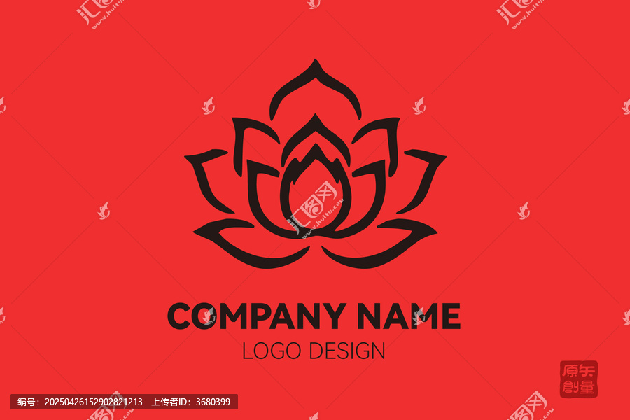 紅色蓮花簡(jiǎn)約公司標(biāo)志設(shè)計(jì)