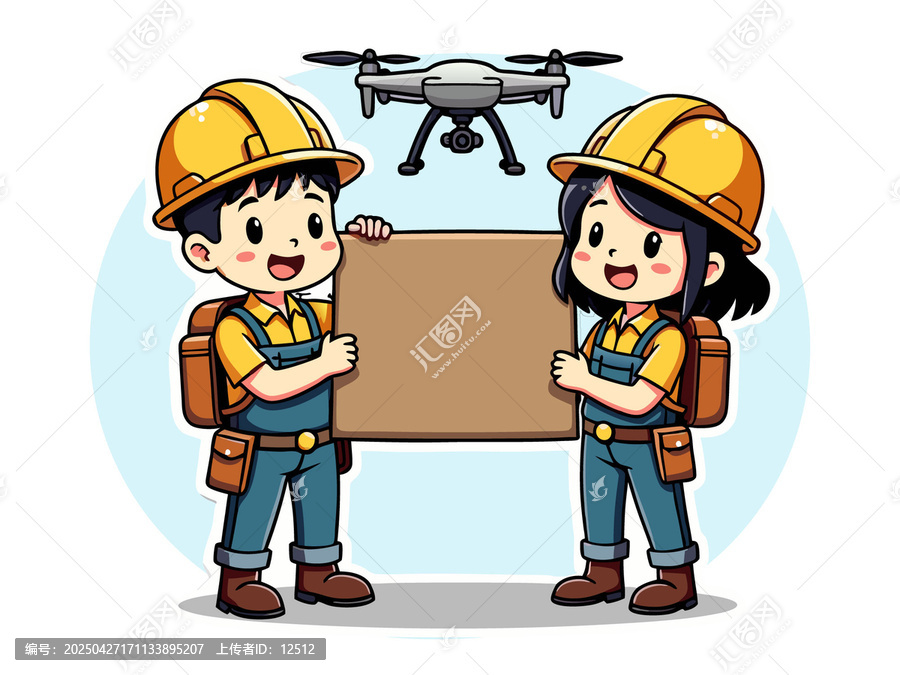 工人與無(wú)人機(jī)的協(xié)作場(chǎng)景