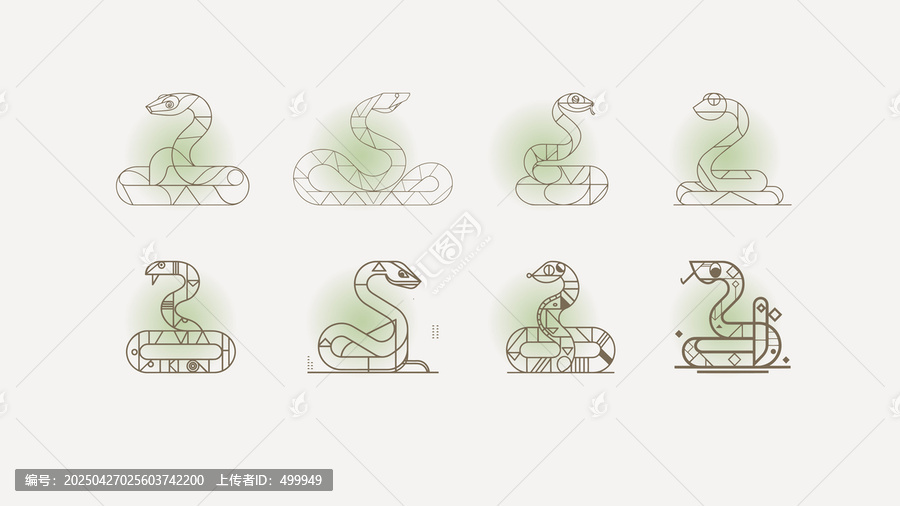 線條蛇紋生肖蛇花紋蛇線描蛇抽象蛇蛇圖案