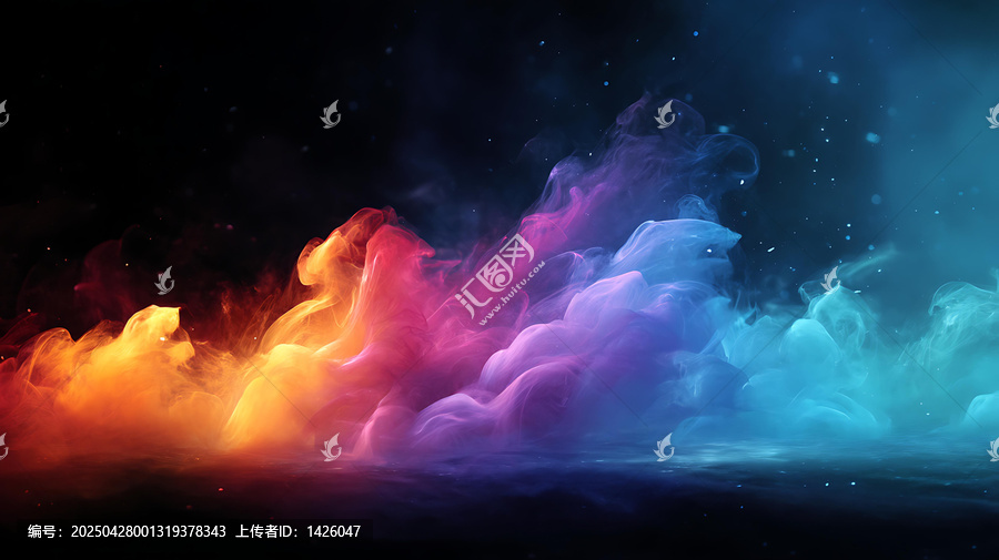抽象彩色煙霧背景圖