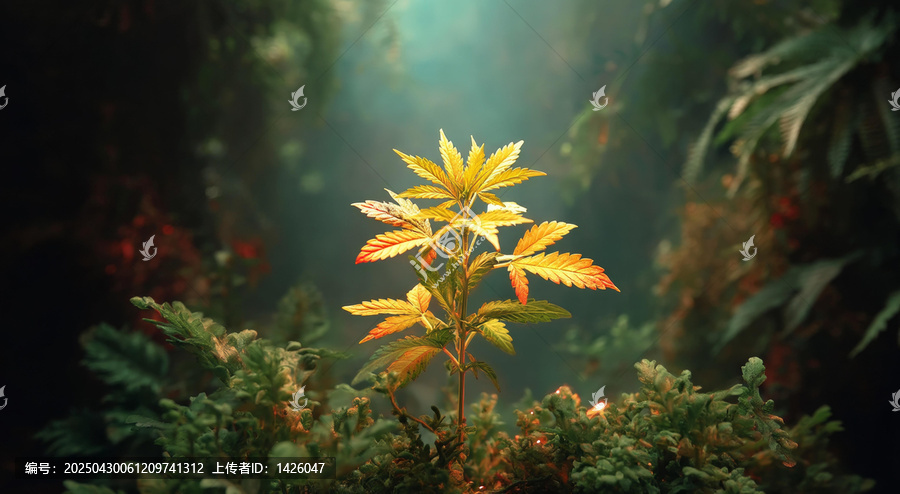 茂密叢林中的嫩芽