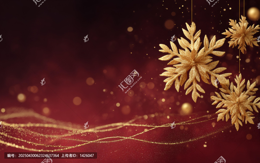 金色雪花圣誕節(jié)假日背景圖
