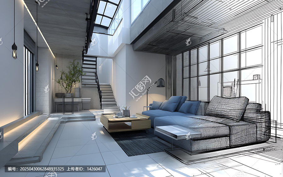 現(xiàn)代loft客廳設計圖