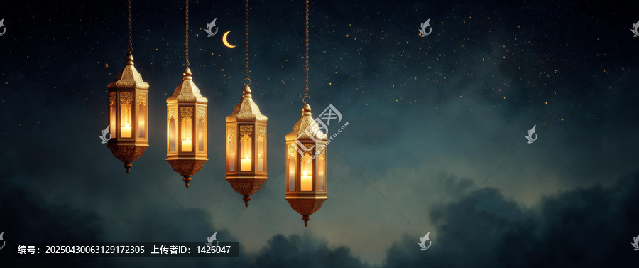 伊斯蘭節(jié)日夜晚懸掛的燈籠