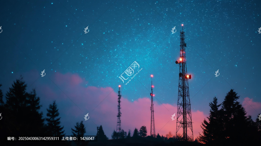 星空下的通訊塔