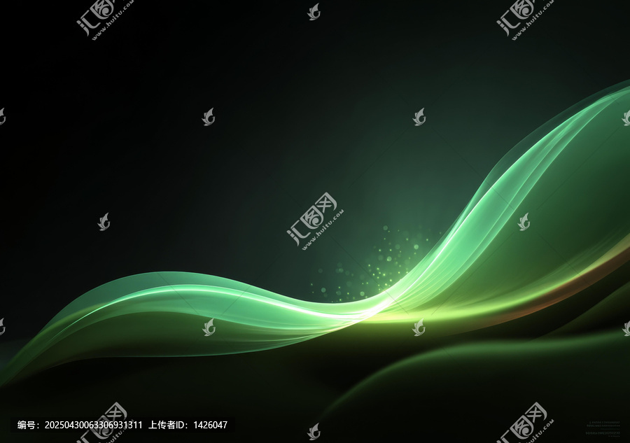 抽象綠色流淌波紋背景設(shè)計