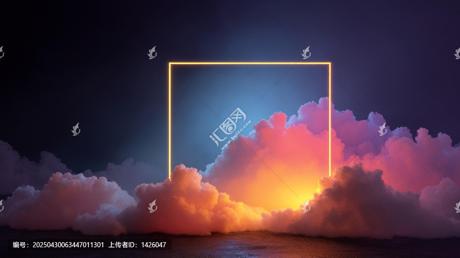 夢(mèng)幻彩云霓虹框