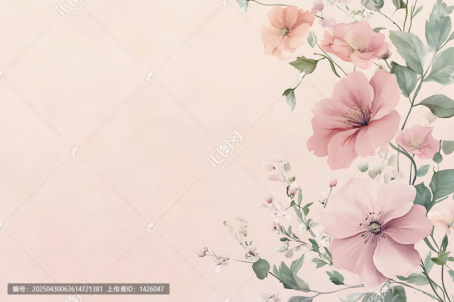 柔和粉嫩花朵背景圖