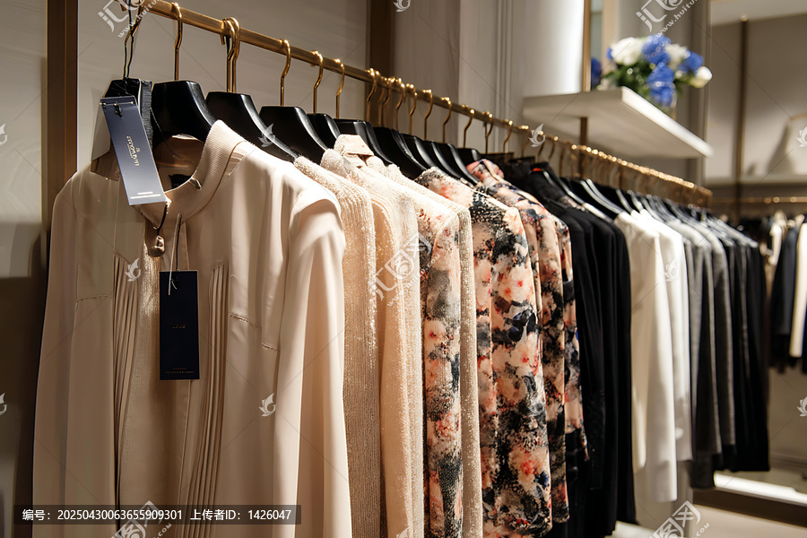 精品店里展示的時(shí)尚服裝