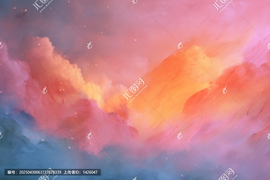 夢(mèng)幻色彩山脈宇宙景觀