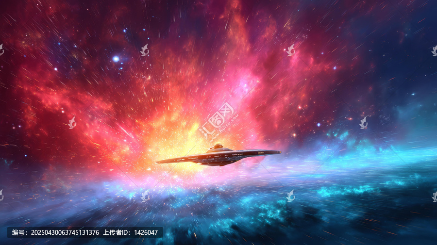 宇宙飛船穿越星云之旅