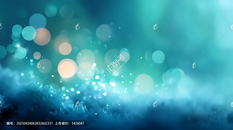 夢(mèng)幻的藍(lán)綠色光斑背景圖